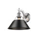 Orwell 1 Light 10 inch Pewter Wall Sconce Wall Light in Matte Black, Damp