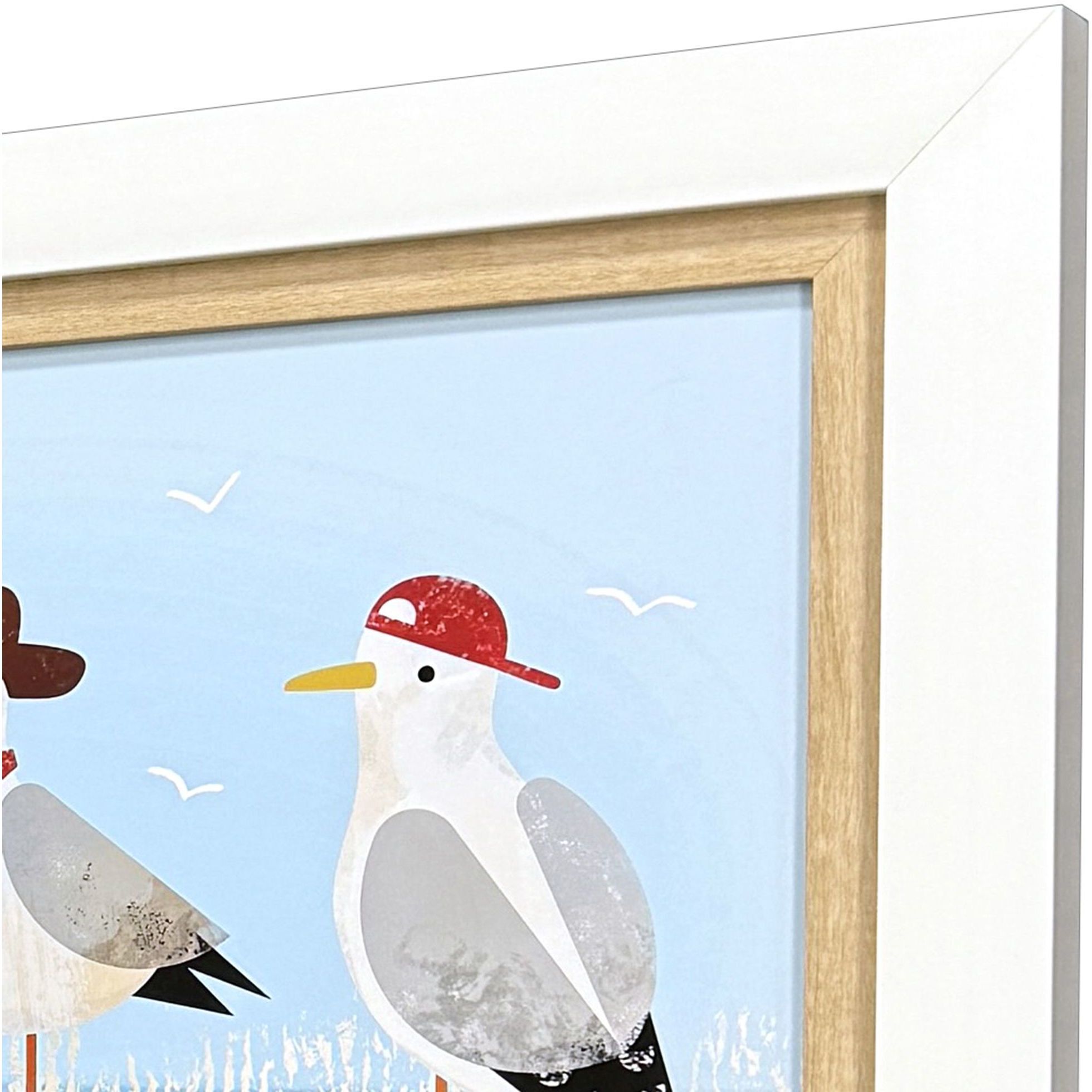 Sassy Seagull Blue and Multi and Red Framed Art, Propac