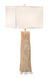 Thumprints Geo 1 Light Table Lamp in Marbled Gold with Off White Square Silk Hardback Shade 1218-ASL-2143