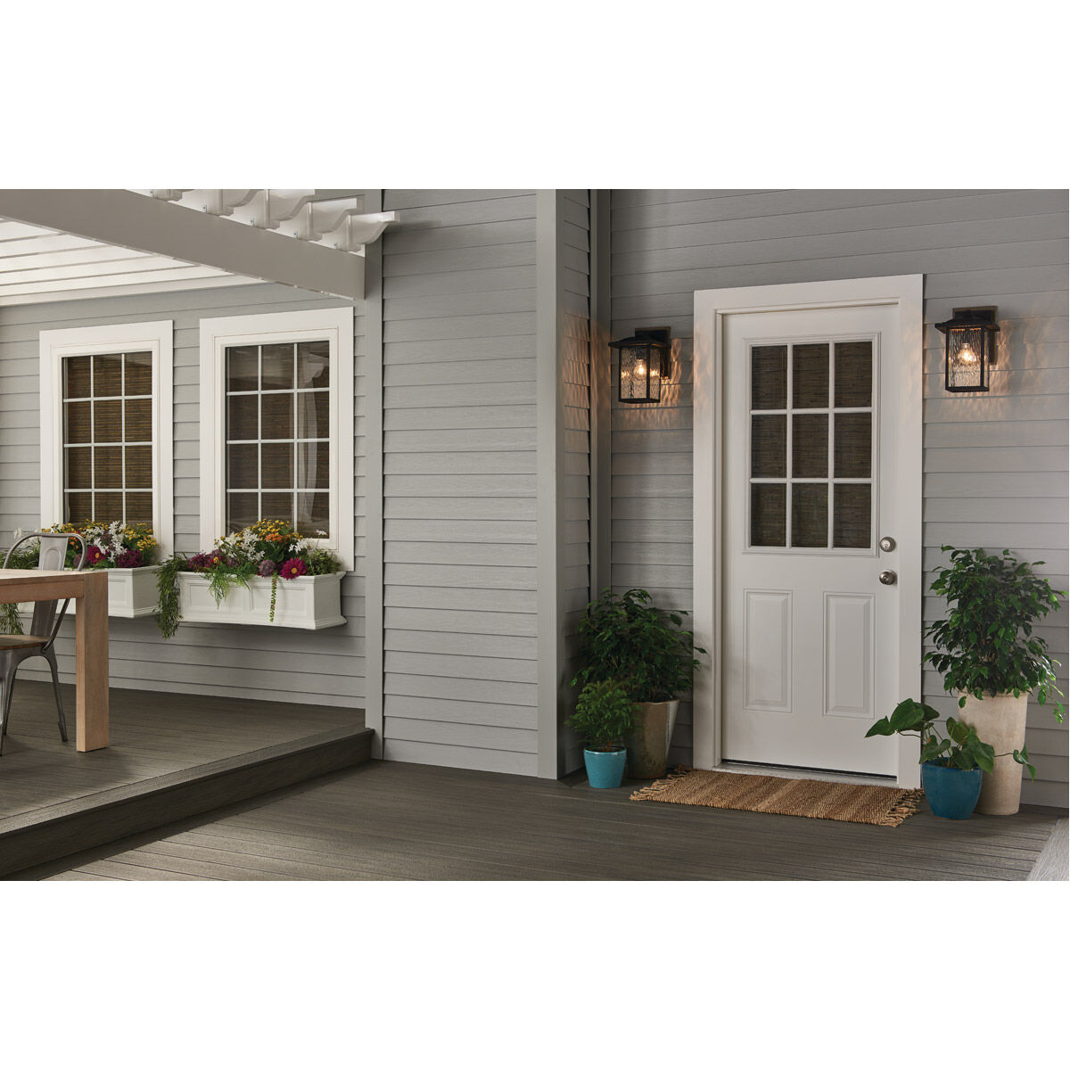 Capanna 1 Light 13 inch Textured Black Outdoor Wall, Medium