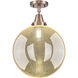 Beacon 1 Light 12 inch Antique Copper Flush Mount Ceiling Light in Mercury Glass