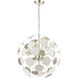 Walker 6 Light 21 inch Matte White with Silver Leaf Chandelier Ceiling Light