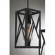 Industrial 5 Light 38 inch Wood with Black Linear Chandelier Ceiling Light