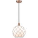 Edison Farmhouse Rope 1 Light 10 inch Antique Copper Mini Pendant Ceiling Light