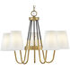 Aston LED 28 inch Heritage Brass with Black Indoor Chandelier Ceiling Light