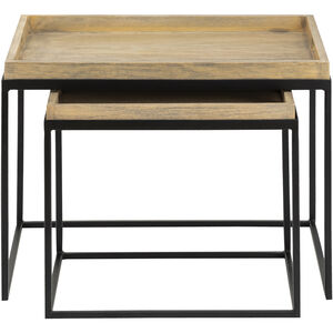 Akin 24 X 18 inch Natural with Black Accent Table