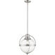 Kassian 1 Light 13 inch Satin Nickel Pendant Ceiling Light