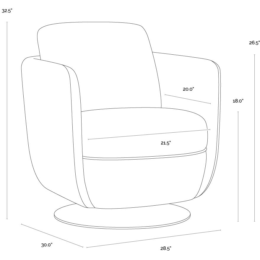 Gilley Bergen Navy Swivel Lounge Chair, Swivel