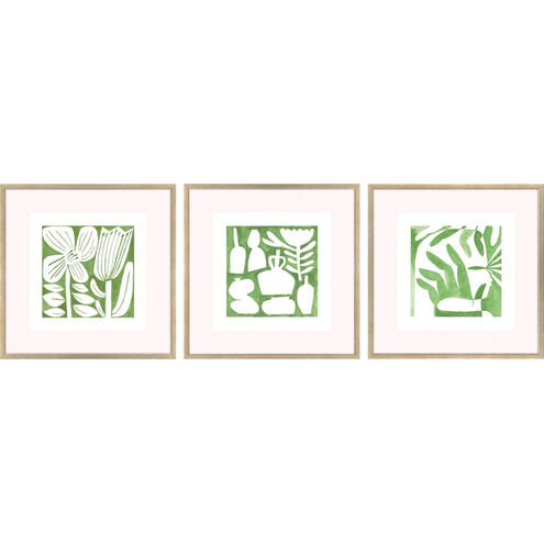 Minimal Moments Green and Multi and White Framed Art