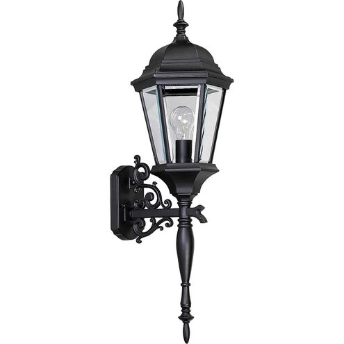 Welbourne 1 Light 31 inch Textured Black Outdoor Wall Lantern in Clear Beveled, Standard, Large