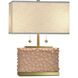 Edmund 21 inch 40 watt Pearl Blush and Polished Brass Table Lamp Portable Light