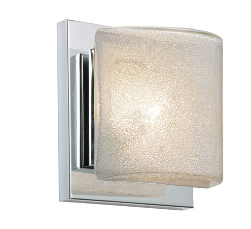 Paolo 1 Light 5 inch Chrome ADA Mini Sconce Wall Light in Halogen, Glitter Glass