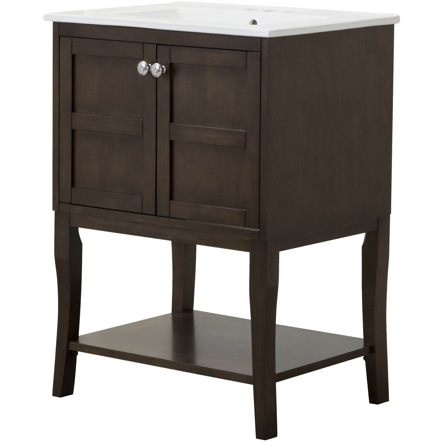 Mason 24 X 33 inch Antique Coffee and Chrome Vanity Set