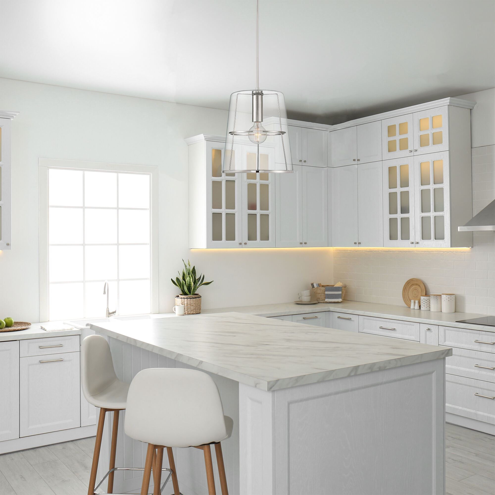 Alonzo 1 Light 14 inch Polished Nickel Pendant Ceiling Light