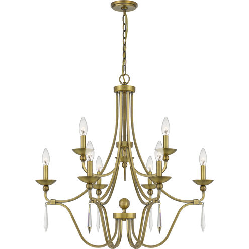 Joules 9 Light 32 inch Aged Brass Chandelier Ceiling Light