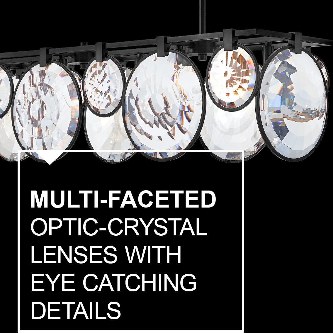 Nala LED 49.75 inch Black Chandelier Ceiling Light, Linear & Oval