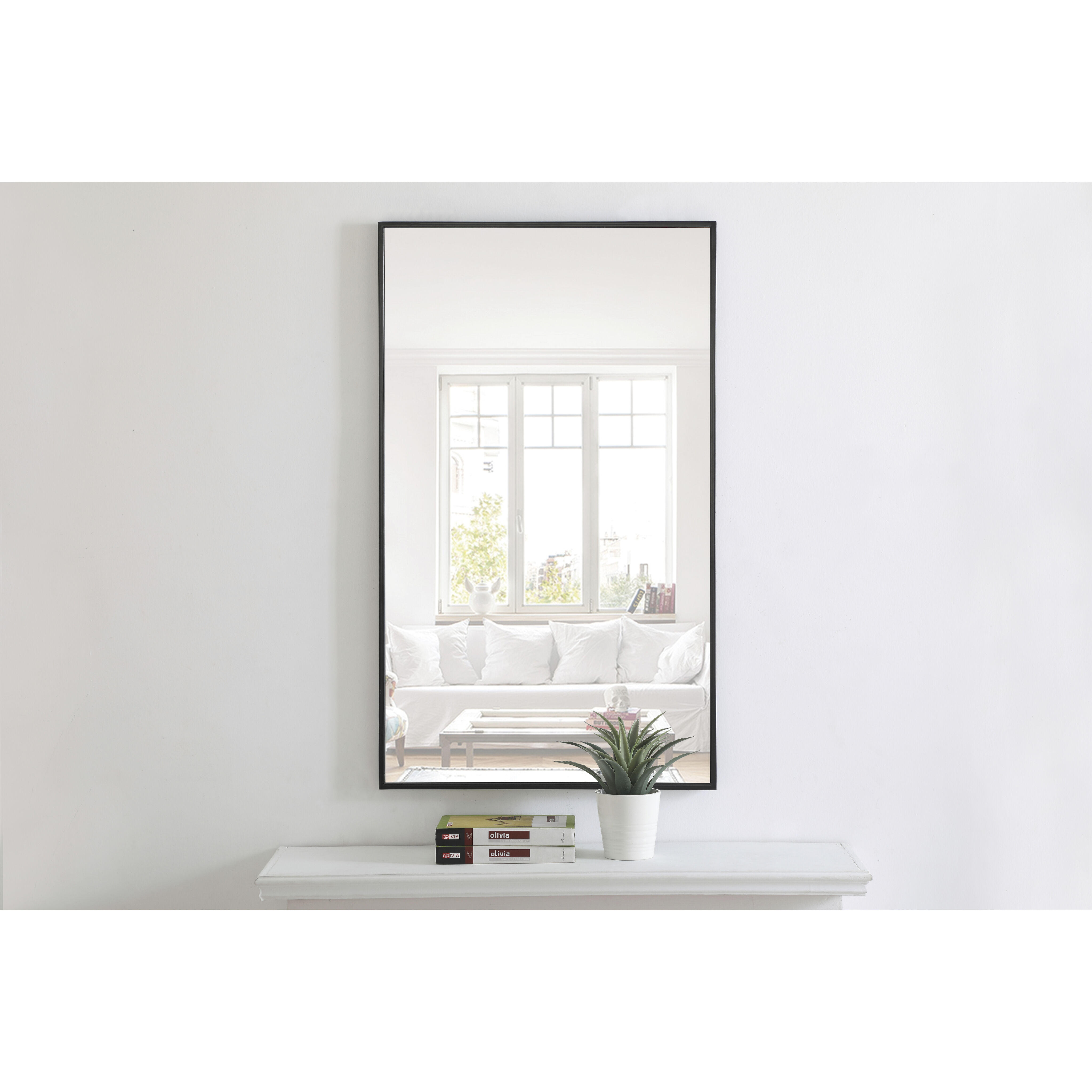 Monet 40 X 24 inch Black Wall Mirror