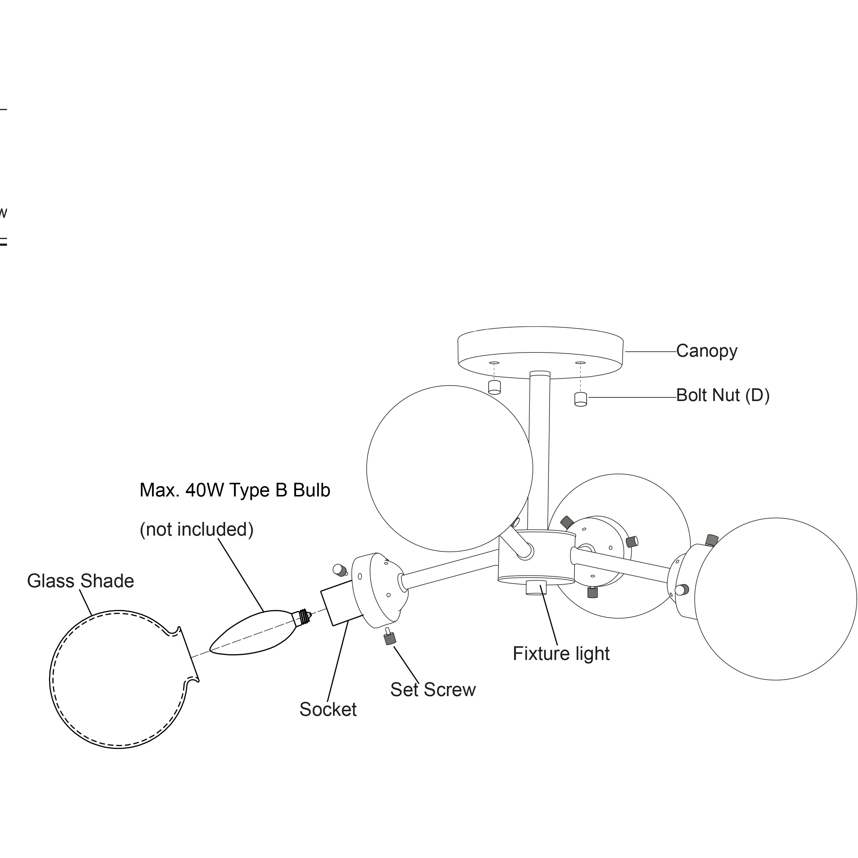 Orbit LED 20 inch Muted Brass Semi-Flush Mount Ceiling Light in 4