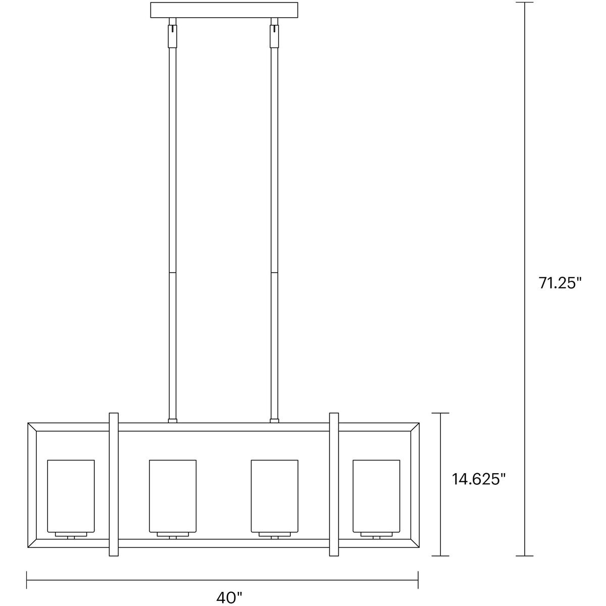 Mitte 4 Light 12 inch Midnight Black Pendant Ceiling Light