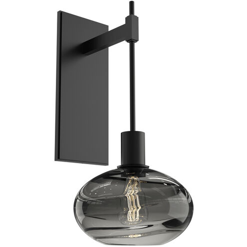 Coppa 1 Light 8 inch Matte Black Indoor Sconce Wall Light in Coppa Smoke, Tempo