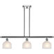 Ballston Dayton 3 Light 36 inch Polished Chrome Island Light Ceiling Light in White Glass, Ballston