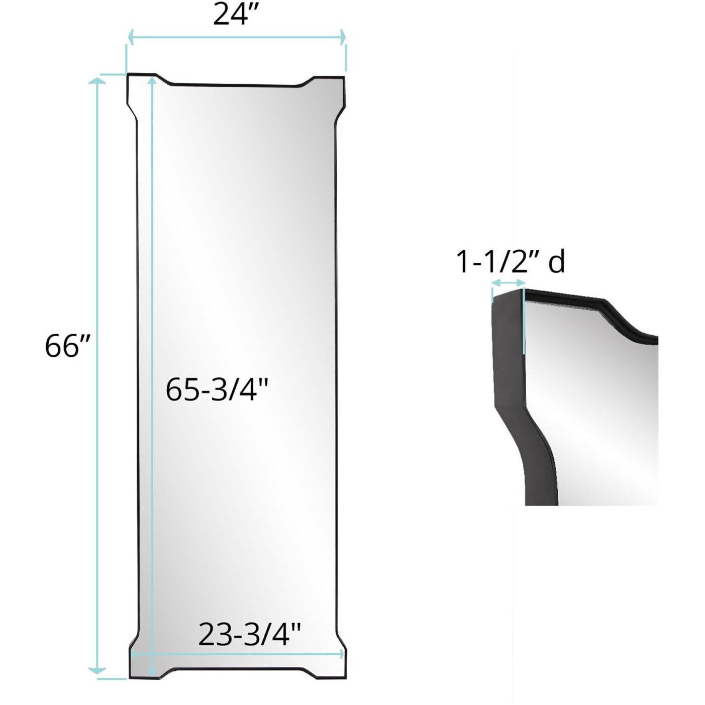 Irina 66 X 24 inch Matte Black Mirror