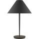 Kelly by Kelly Wearstler Contra 24.63 inch 60 watt Matte Charcoal Black Table Lamp Portable Light
