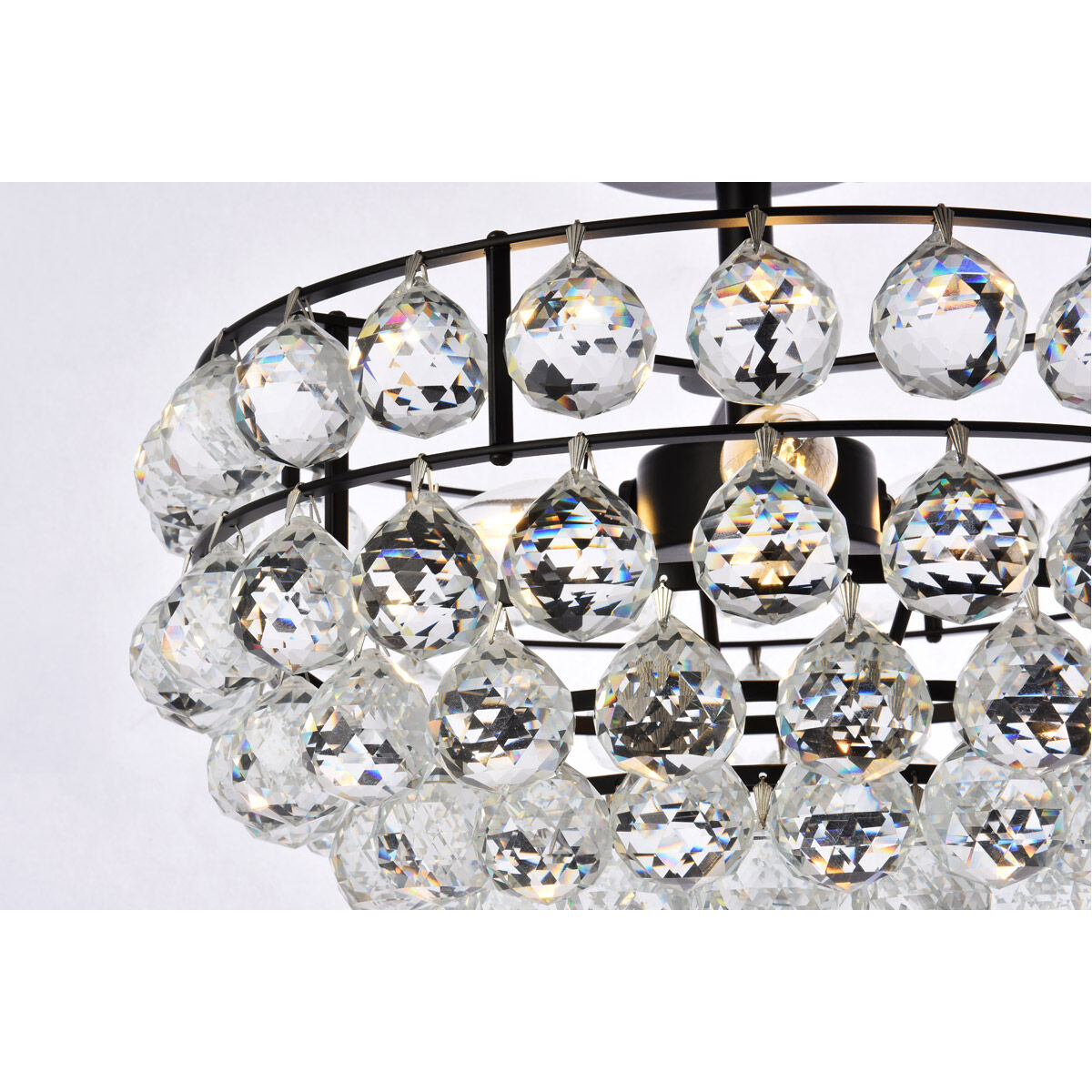 Savannah 3 Light 16 inch Black Flush Mount Ceiling Light