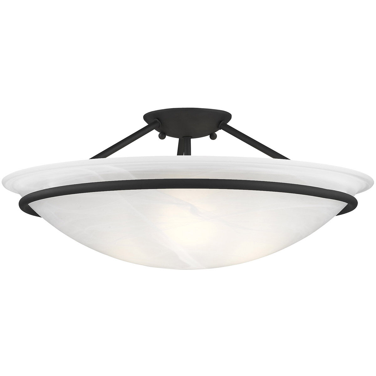 Newburgh 3 Light 20 inch Black Semi-Flush Mount Ceiling Light