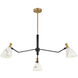 Sinclair LED 40 inch Heritage Brass with Black Indoor Chandelier Ceiling Light