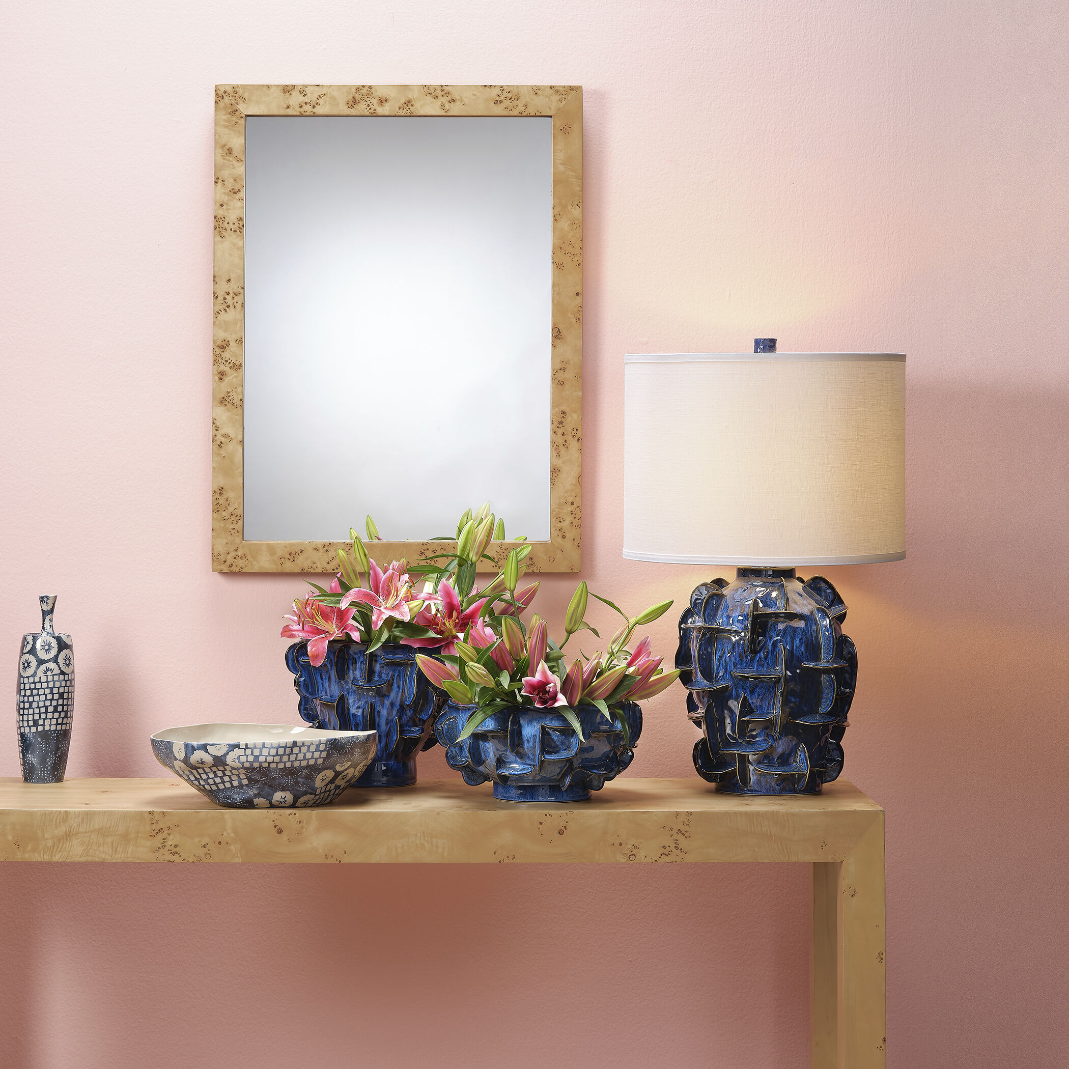 Chandler 33 X 25 inch Natural Burl Wood Wall Mirror