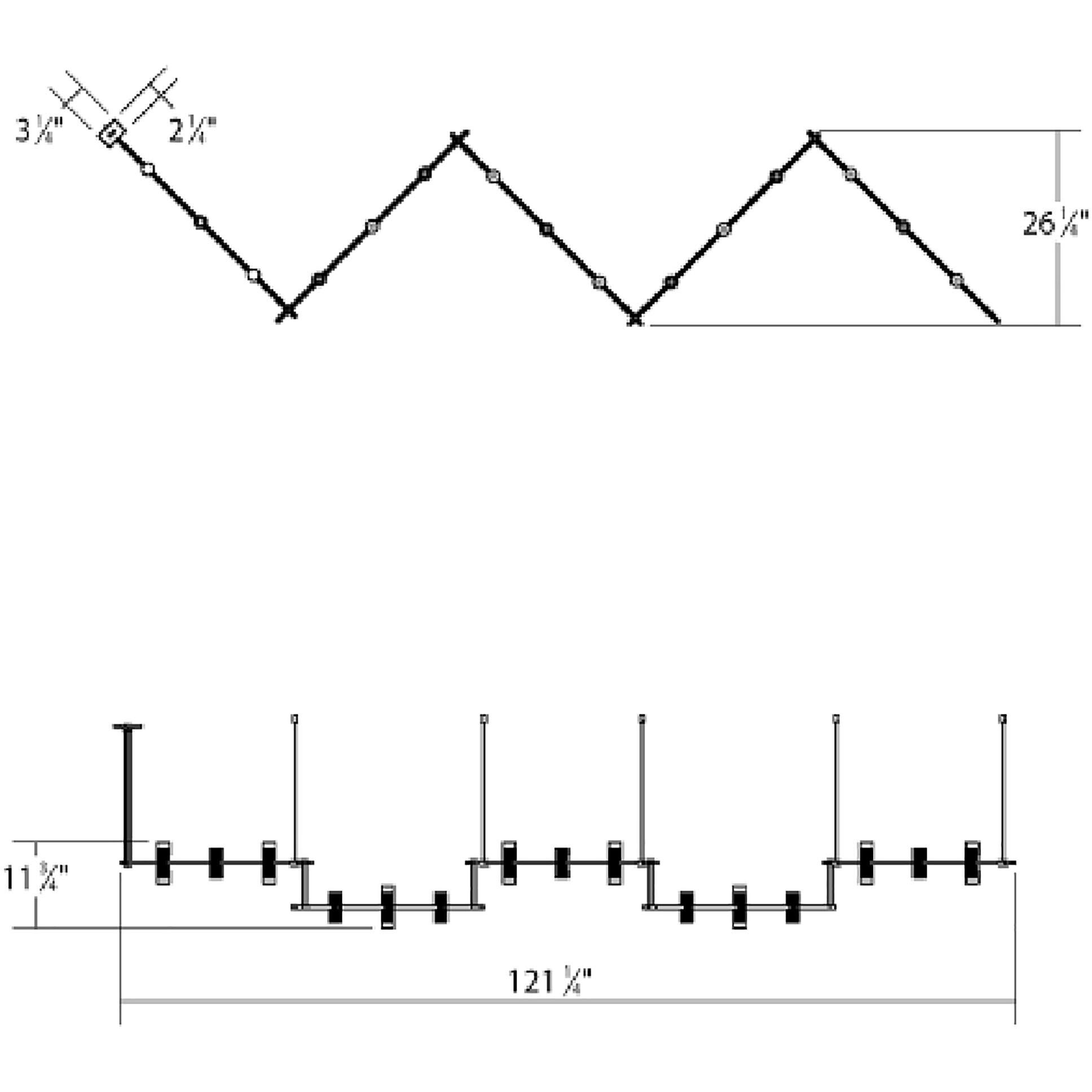 Suspenders LED 106 inch Satin Black Modular Pendant Composition Ceiling Light
