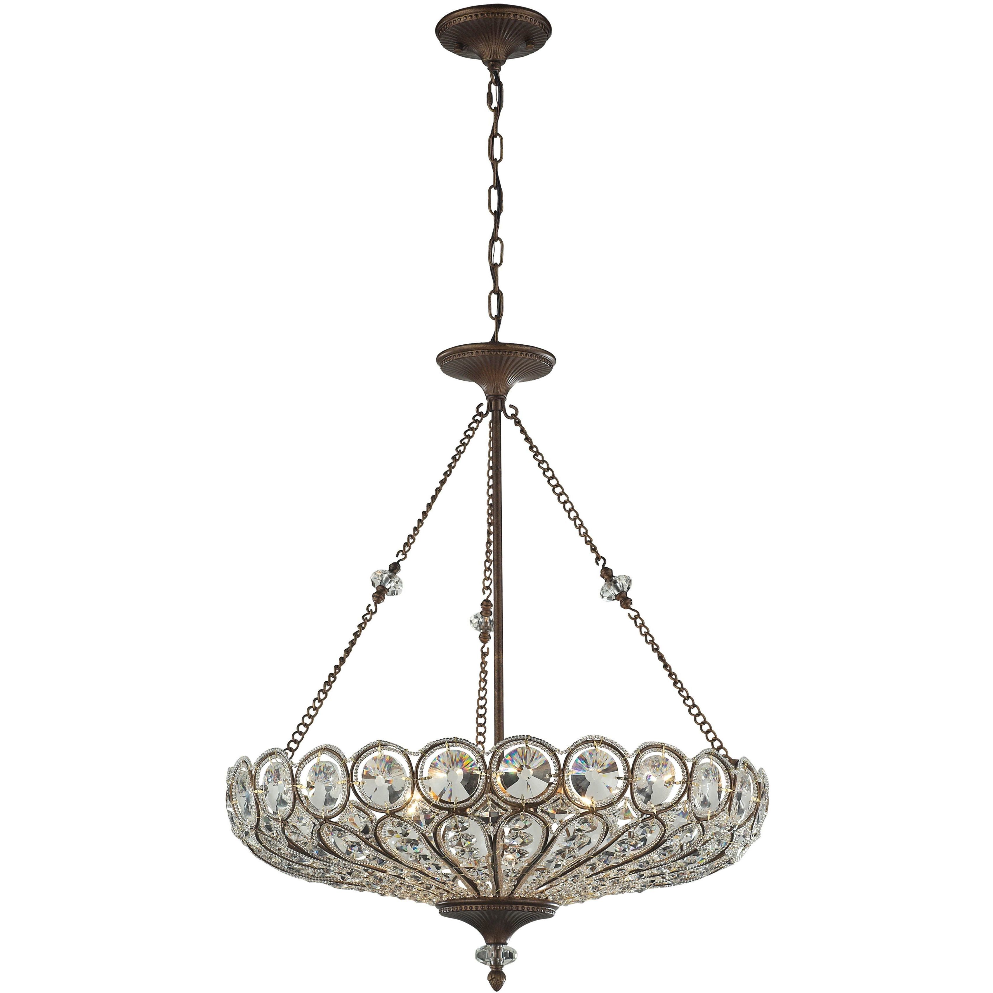 Christina 6 Light 26 inch Antique Bronze Chandelier Ceiling Light