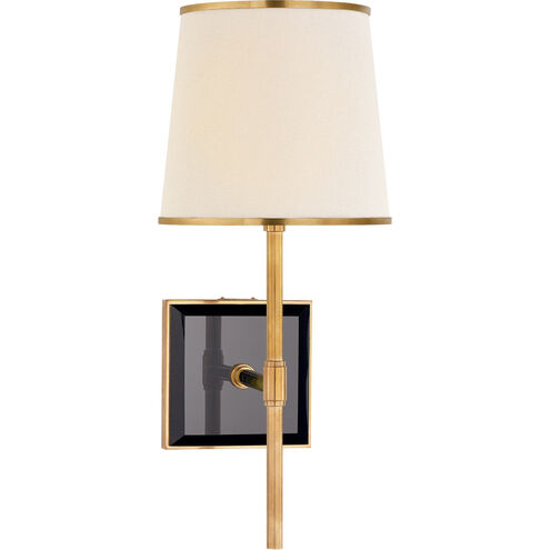 kate spade new york Bradford 1 Light 6.5 inch Soft Brass and Black Sconce Wall Light in Linen with Soft Brass Trim, Medium
