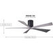 Atlas Irene-5H 60 inch Textured Bronze with Walnut Tone Blades Ceiling Mount Paddle Fan, Flush Mounted