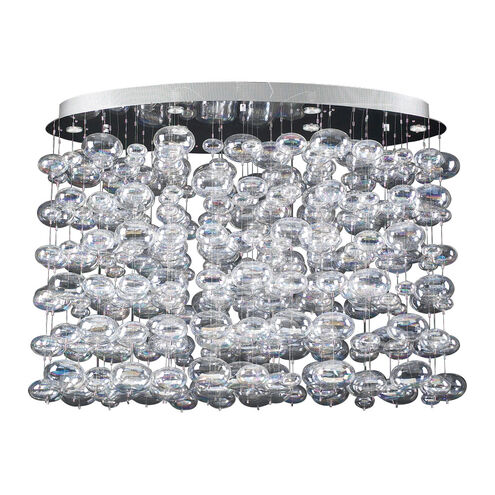 Bubble 12 Light 48 inch Polished Chrome Chandelier Ceiling Light, Oval