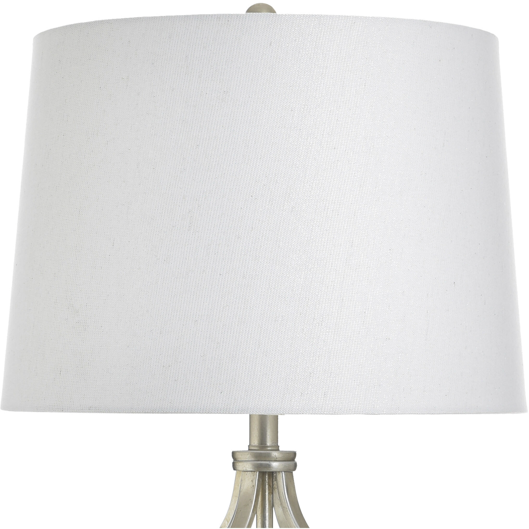 Steel 33 inch 100 watt Castonia Silver and White Table Lamp Portable Light