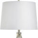 Steel 33 inch 100 watt Castonia Silver and White Table Lamp Portable Light