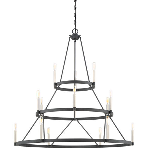 Doran 15 Light 40 inch Mottled Black Chandelier Ceiling Light