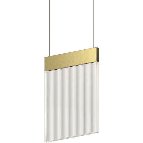 V Panels 1 Light 8.75 inch Brass Pendant Ceiling Light