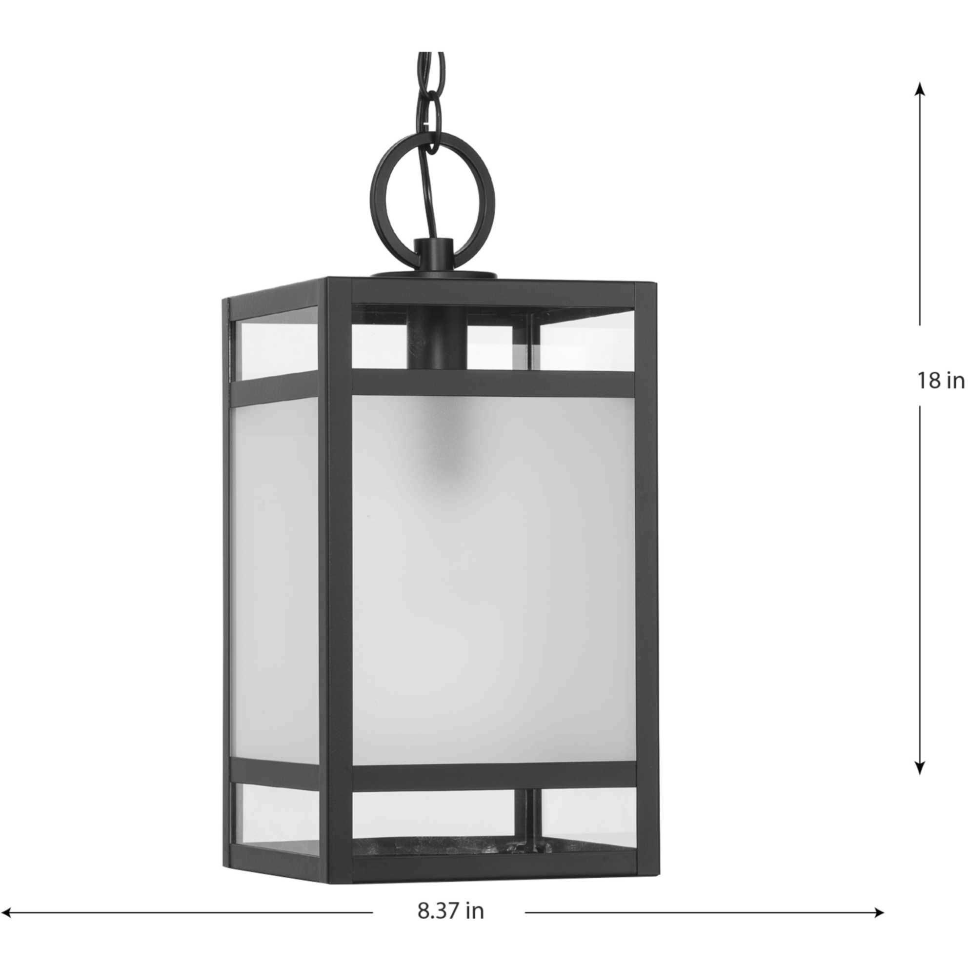 Parrish 1 Light 8.37 inch Matte Black Outdoor Hanging Lantern