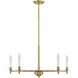 Jasmine 5 Light 30 inch Warm Brass Chandelier Ceiling Light