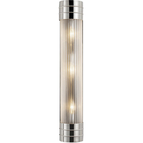 Willard 3 Light 4.38 inch Polished Nickel Bath Vanity Light Wall Light in Clear Prismatic Glass