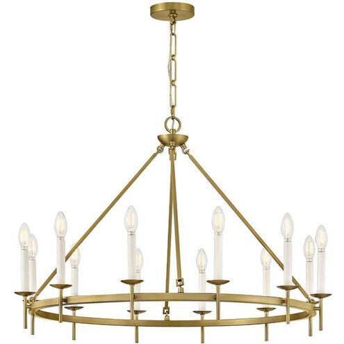 Copley 12 Light 36 inch Lacquered Brass Chandelier Ceiling Light
