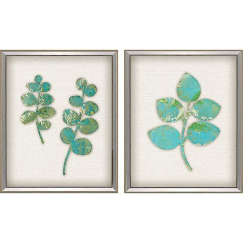 Florals Collection Silver Leaf Wood Shadow Box Style With Gold Wash Edging And Black Side Framed Art