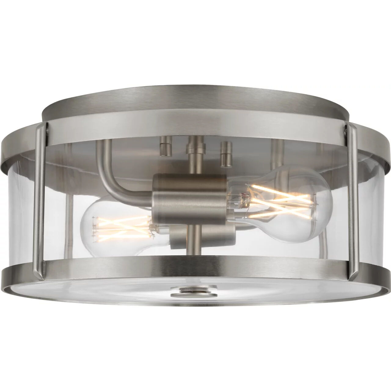 Lumra 2 Light 13 inch Brushed Nickel Flush Mount Ceiling Light in Standard