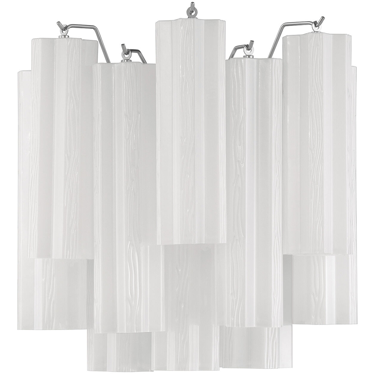 Addis Bath Wall Light in Tronchi Glass White