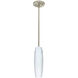 Suzi LED Satin Nickel Stem Pendant Ceiling Light in Carrera Glass