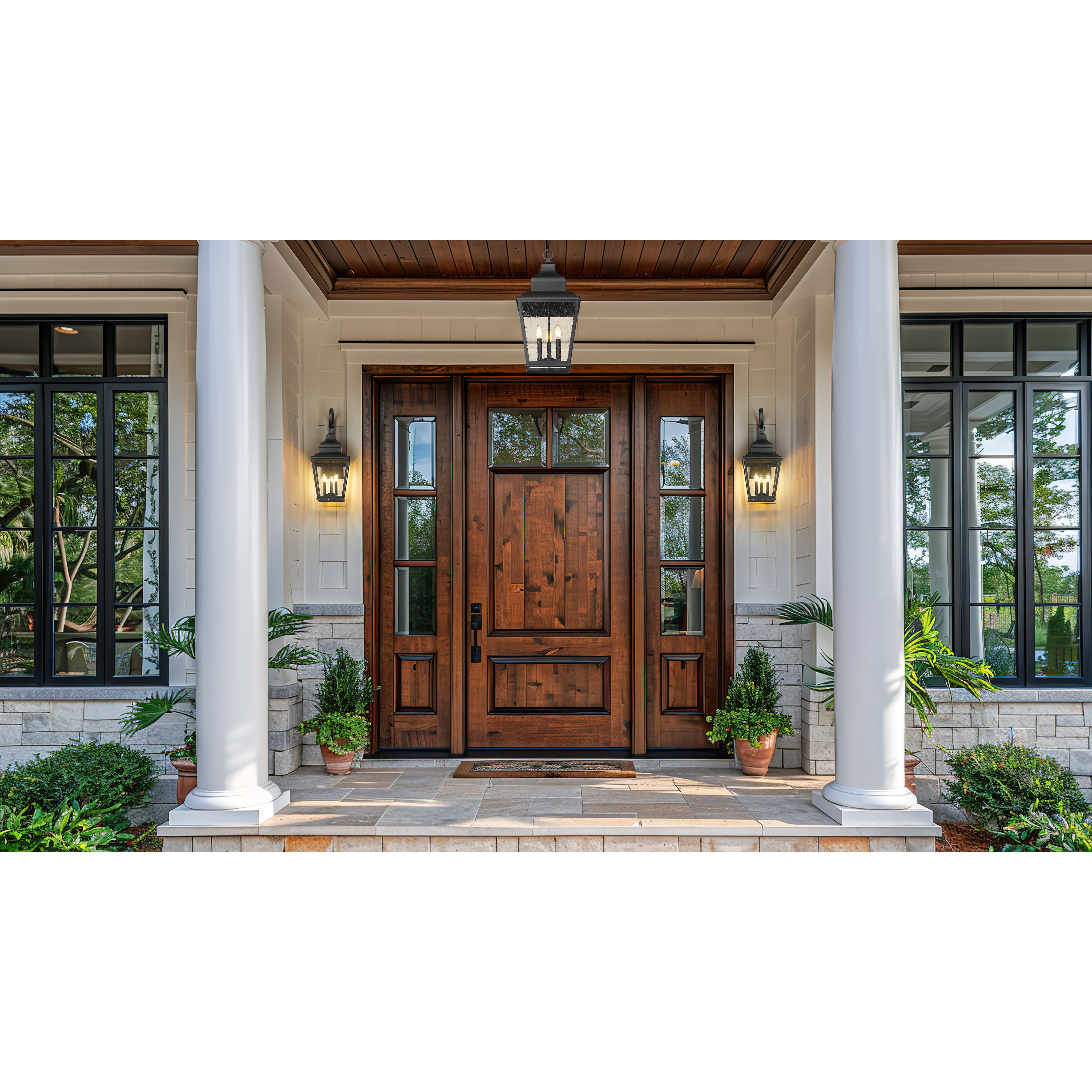 Raphael 3 Light 30.5 inch Sand Black Outdoor Wall Light in Soft Sand Black