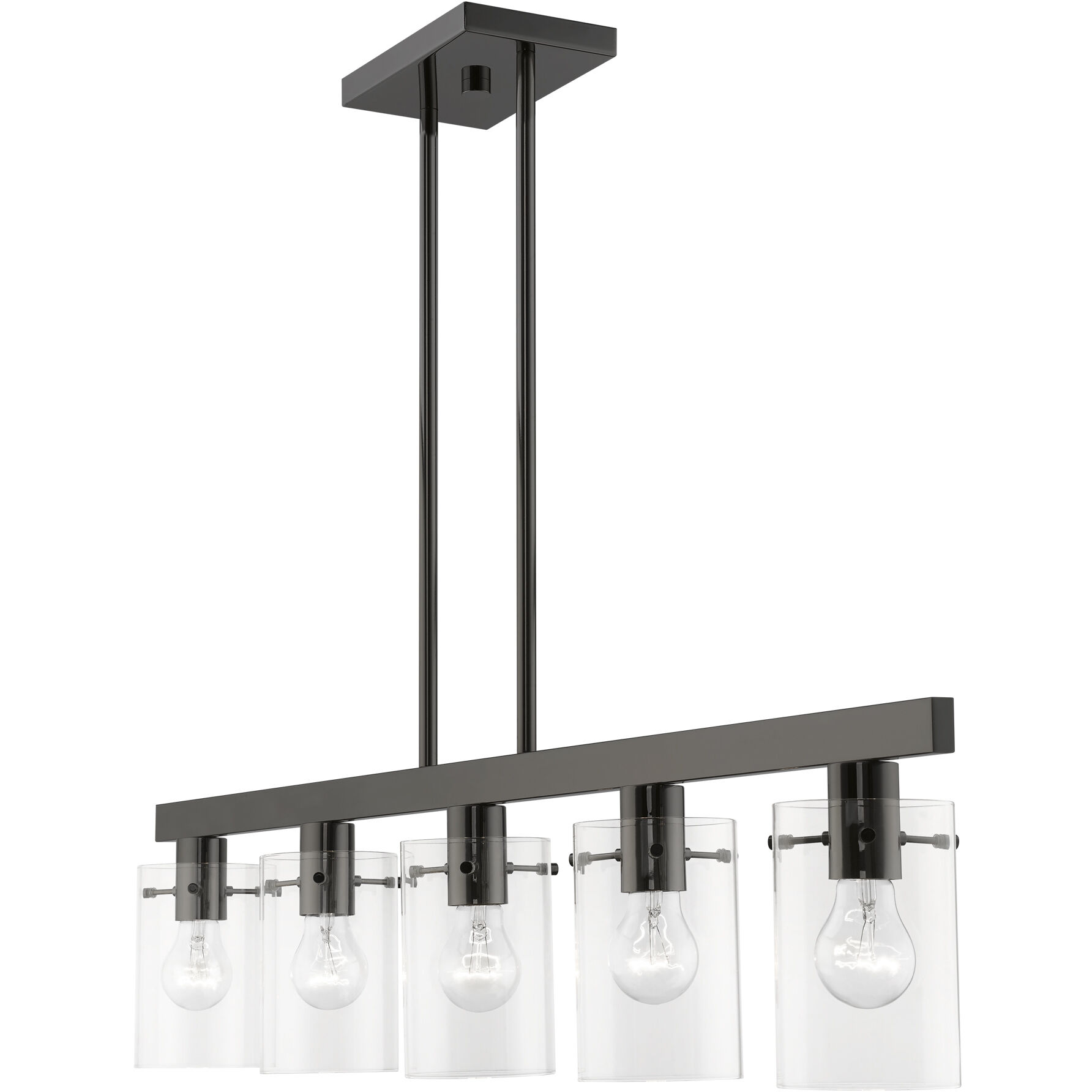 Munich 5 Light 42 inch Black Chrome Linear Chandelier Ceiling Light